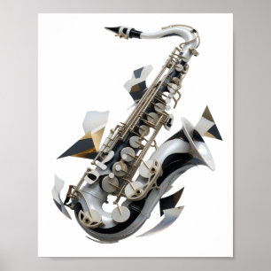 Artistic Silver ABSTRACT ART Design Poster