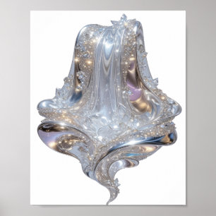 Artistic Silver ABSTRACT ART Poster