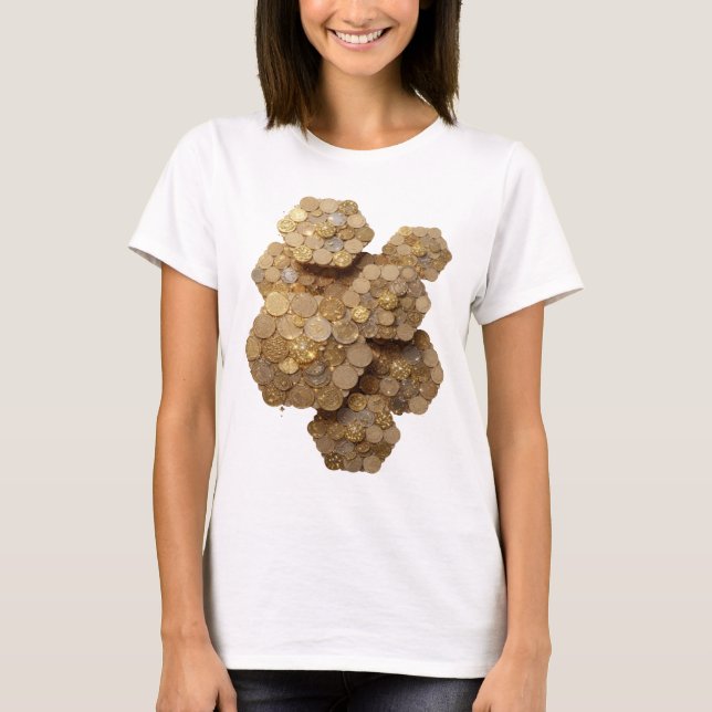 Artistic Silver ABSTRACT ART Statement Design T-Shirt (Front)