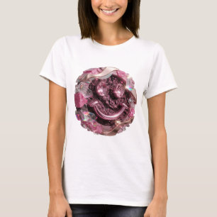 Artistic Silver HAPPY FACE Print T-Shirt