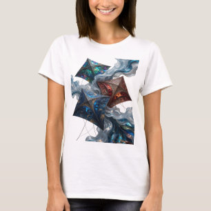 Artistic Silver KITE FESTIVAL 3D Text Art T-Shirt