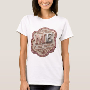 Artistic Silver ME EST 2004 Quote Design T-Shirt