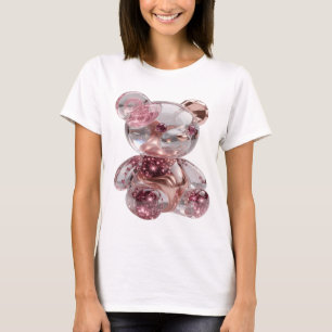 Artistic Silver ROSE GOLD TEDDY BEAR Print T-Shirt