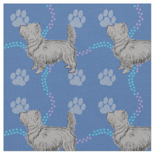 Artistic Sketch - Cairn Terrier Fabric