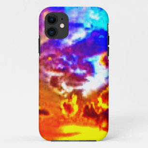 Artistic Sky Blue, Orange, and Yellow iPhone 11 Case