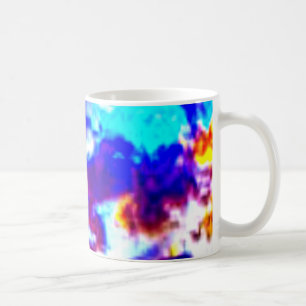 Artistic Sky Blue, Orange, and Yellow Coffee Mug