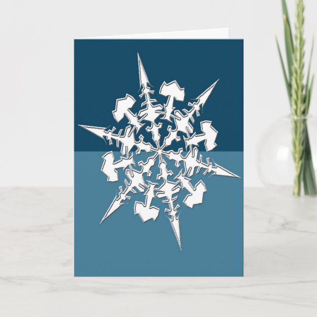 Artistic Snowflake Design  Holidays Christmas Holiday Card (Front)