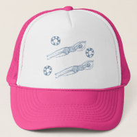 Artistic Snychro Swimmers Blue Illustration