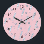 Artistic Snychro Swimming Team Swimmers Pink   Large Clock<br><div class="desc">Featuring cool modern illustration of synchronised women artistic swimmers. Artistic swimmers gift design in a pastel colours. Cool swim team gift. synchronised swimming team gifts, synchronised swimming team coach gift. Artistic swimmers girl team gifts ideas. Artistic swimming home decor, stationery and more, please see more in a collection. Skandi artistic...</div>