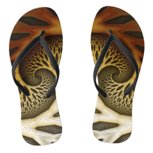 Artistic Spiral modern fractal art pattern Thongs