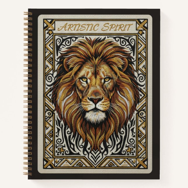 Artistic Spirit Embroidered Lion King Journal (Front)