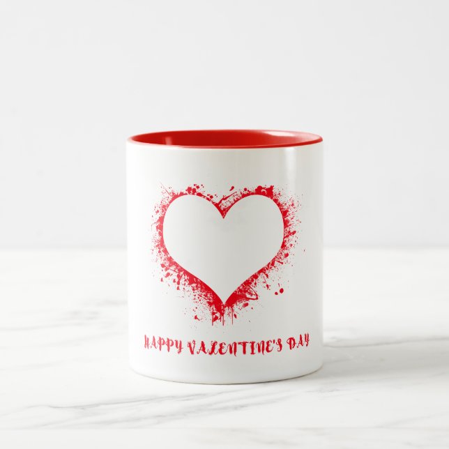 Artistic Splatter Heart Valentine’s Day Coffee Mug (Center)