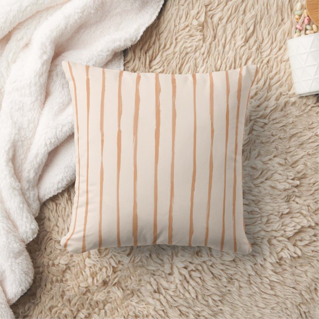 Artistic Striped Terracotta Brush Strokes Custom  Cushion (Blanket)
