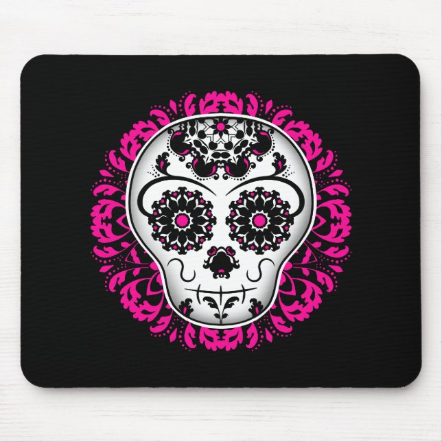 Artistic sugar skull mouse pad (Front)