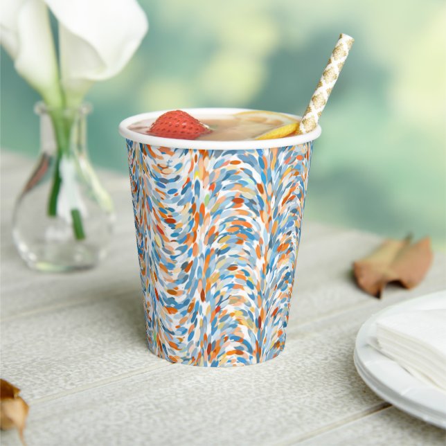 Artistic Summer Colours Paint Splatter Art Pattern Paper Cups (Insitu)