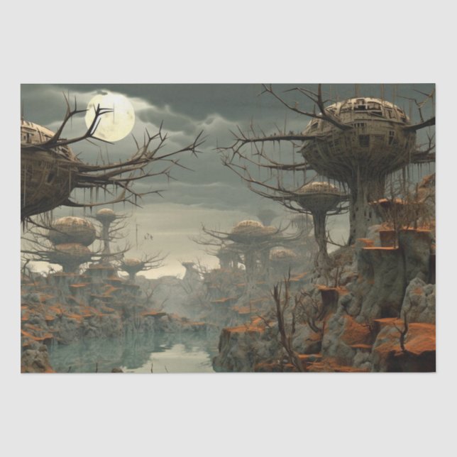 Artistic Surrealism Serene Tissue Paper (Front)