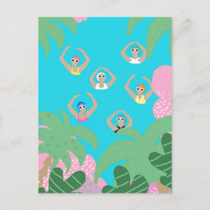Artistic Swimmers   Artistic Swimming Illustration Postcard