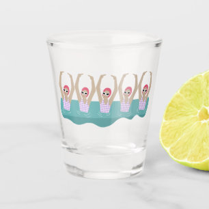 Artistic Swimmers   Artistic Swimming Illustration Shot Glass