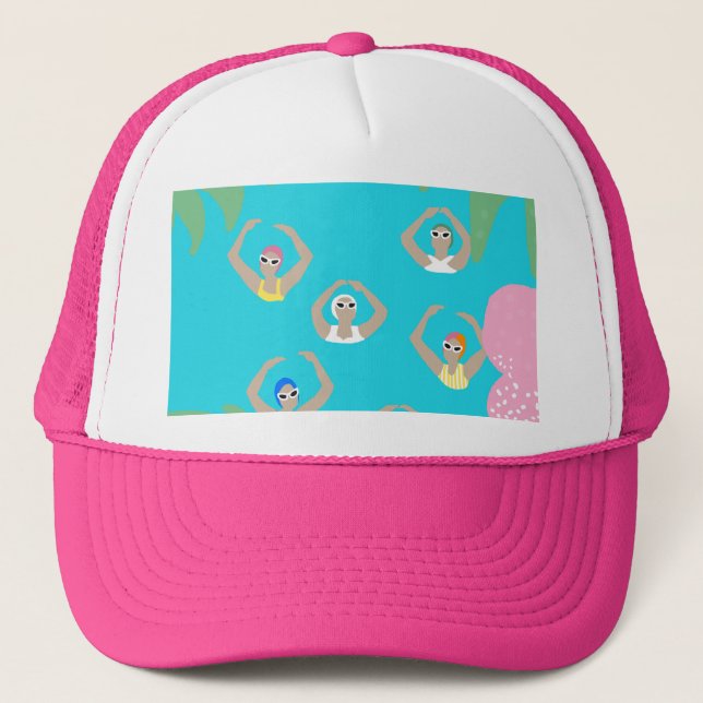 Artistic Swimmers | Artistic Swimming Illustration Trucker Hat (Front)