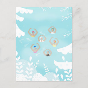 Artistic Swimmers   Artistic Swimming Winter Art  Postcard