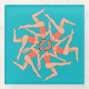 Artistic Swimmers  Short   Glass Coaster