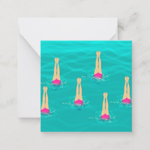 Artistic Swimmers Swimming Under Water  Card