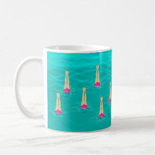 Artistic Swimmers Swimming Under Water  Coffee Mug