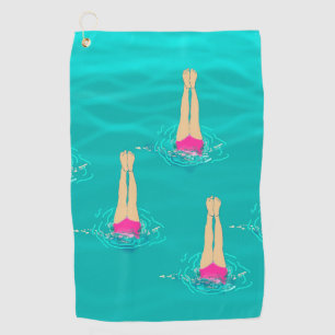 Artistic Swimmers - Swimming Under Water Golf Towel