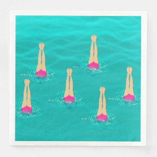 Artistic Swimmers Swimming Under Water Napkin