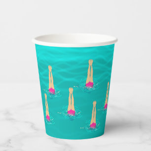 Artistic Swimmers Swimming Under Water Swim Party Paper Cups