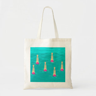 Artistic Swimmers Swimming Under Water Swim Party Tote Bag