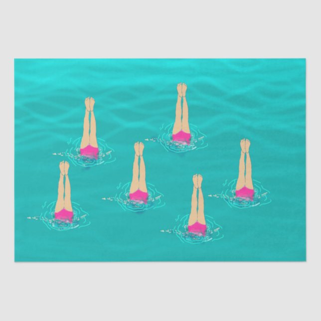 Artistic Swimmers Swimming Under Water  Tissue Paper (Front)
