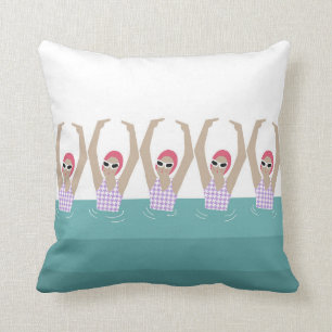 Artistic Swimmers   Synchro Swimming Design Cushion