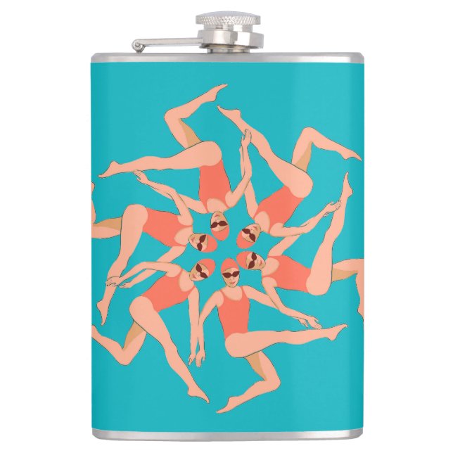 Artistic Swimmers - Synchronised Swimming   Hip Flask (Front)