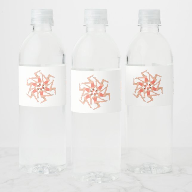 Artistic Swimmers - Synchronized Swimming   Water Bottle Label (Bottles)