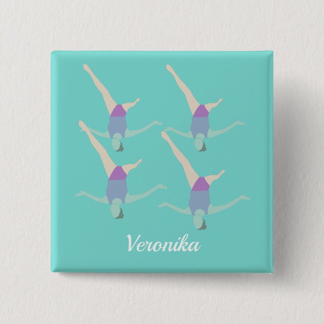 Artistic Swimming 15 Cm Square Badge (Front)