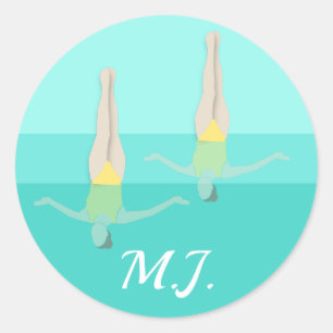 Artistic Swimming Classic Round Sticker