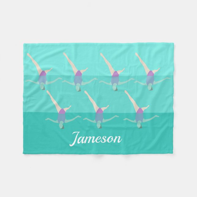 Artistic Swimming Fleece Blanket (Front (Horizontal))