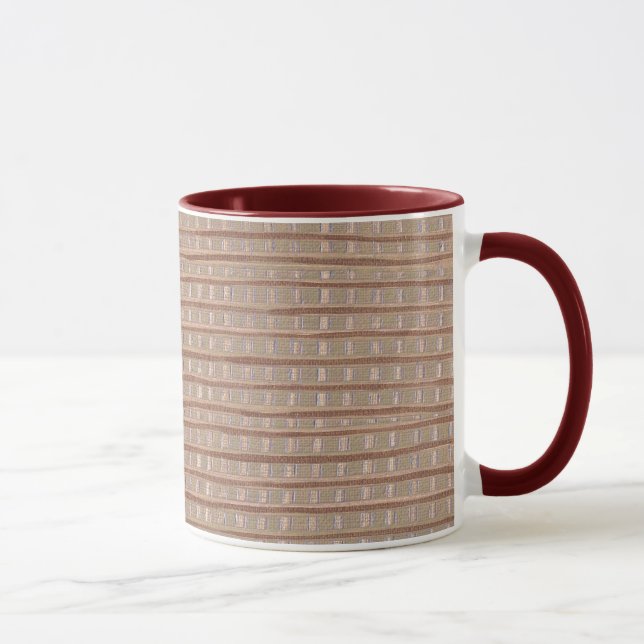 Artistic Tan Burlap Painting Custom Mugs (Right)