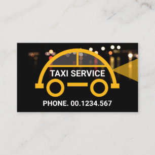 Artistic Taxi Car Night Lights Cab Driver Business Card