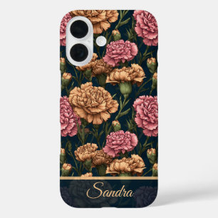 Artistic Teacher Appreciation Gift Carnation Flowe iPhone 16 Case
