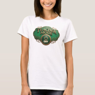 Artistic Teal TEACH MODE OFF Art Design T-Shirt