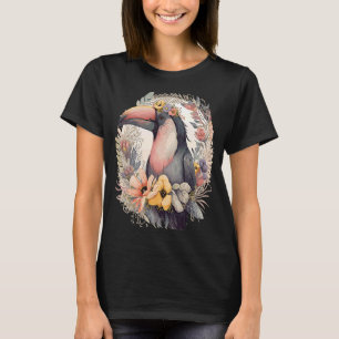 Artistic Toucan Tropical Bird Flower Crown Pet Bir T-Shirt