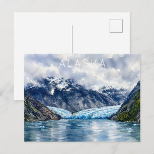 Artistic Travel Lovers Alaska Fjord Scenery Holiday Postcard