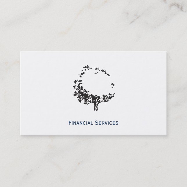 Artistic Tree (blue accent) Business Card (Front)