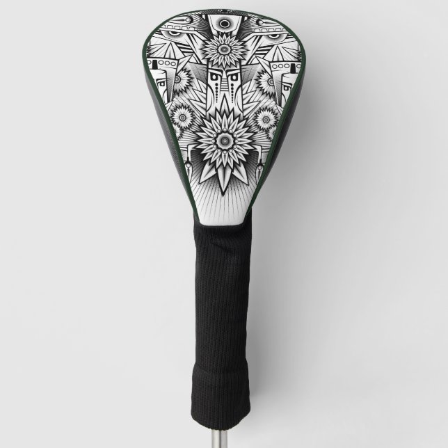 Artistic Tribal Design Golf Head Cover (Front)