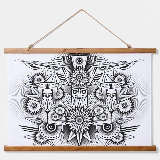 Artistic Tribal Design Hanging Tapestry (Front)