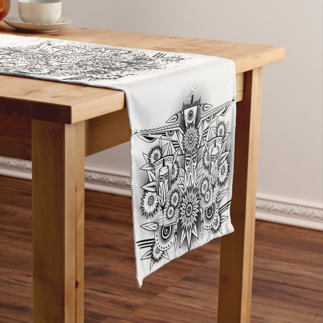 Artistic Tribal Design Short Table Runner (In Situ)