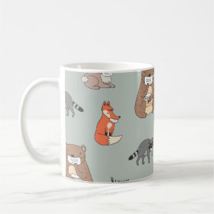 Artistic tropical flowers, vintage seamless. coffee mug
