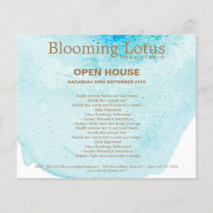 Artistic Turquoise Blue Abstract Watercolor Flyer